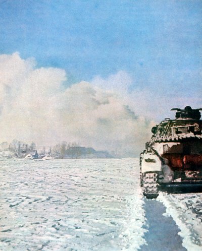 Duitse tankgevechten in de sneeuw, Rusland, januari 1943 door Unbekannt