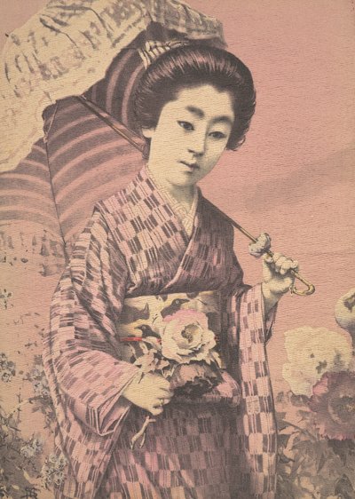 Meisje met een parasol, ca. 1900 door Unbekannt