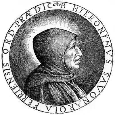 Girolamo Savonarola 1452-1498, Italiaanse Dominicaanse priester en leider van Florence, 1882 door Unbekannt