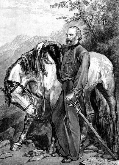 Giuseppe Garibaldi, Italiaanse patriot en soldaat van de Risorgimento, 1861 door Unbekannt