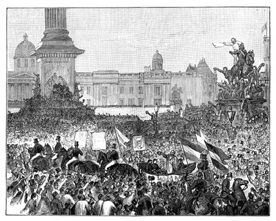 Ontvangst van Giuseppe Garibaldi op Trafalgar Square, Londen door Unbekannt