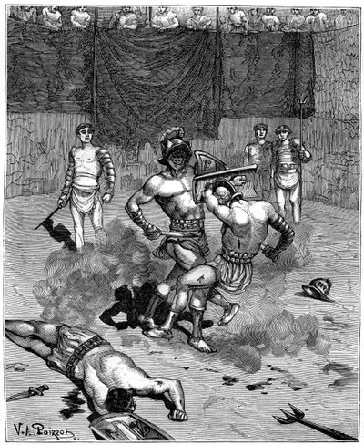Gladiatorengevecht, 1882-1884 door Unbekannt