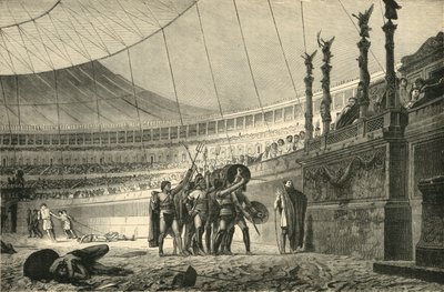 Gladiatoren groeten de keizer voordat ze het gevecht aangaan, 1890 door Unbekannt