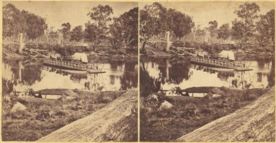 Golbourn Punt bij Seymour, Australië, 1860s door Unbekannt