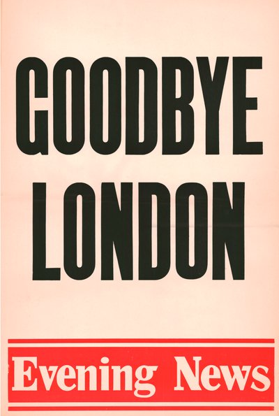 Vaarwel Londen, Evening News-poster door Unbekannt