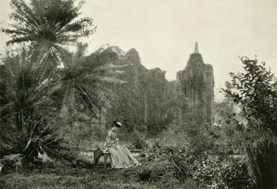 Gotische ruïne in Barrackpore Garden, ca. 1870 door Unbekannt