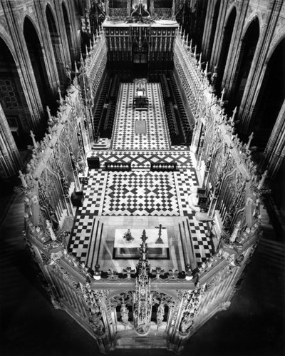 Gotische architectuur: duikende blik op het koorhek. 13e eeuw Kathedraal Saint Cecile in Albi (Tarn) door Unbekannt