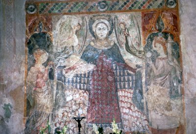 Gotische muurschildering in de Sint-Jacobskerk in Koszeg, Hongarije, 15e eeuw door Unbekannt