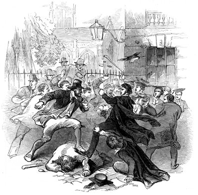 Gown en town ruzie, Oxford, 15 november 1845 door Unbekannt