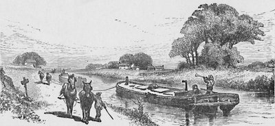 Graanschip op het Erie Kanaal, 1883 door Unbekannt