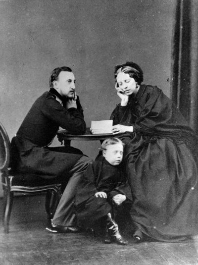 Grootvorst Nikolaas Nikolaevitsj de oudere van Rusland met zijn vrouw en zoon, ca. 1861-ca. 1863 door Unbekannt