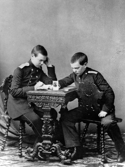 Grootvorsten Alexander Alexandrovich en Vladimir Alexandrovich van Rusland, ca. 1859-1861 door Unbekannt