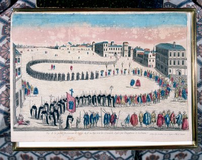 Grote processie van criminelen veroordeeld door de Inquisitie van Lissabon, 18e eeuw door Unbekannt
