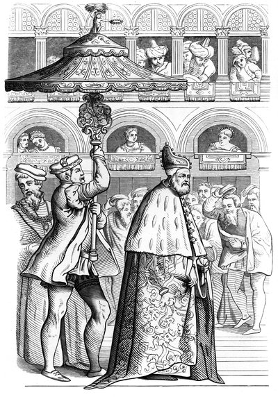 Grote processie van de Doge, Venetië, Italië, 16e eeuw, 1849 door Unbekannt