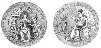 Grote zegel van koningin Ann, na de unie van Engeland en Schotland, 1707, 19e eeuw door Unbekannt