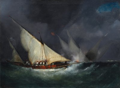 Griekse piraten vallen een Turks schip aan door Unbekannt