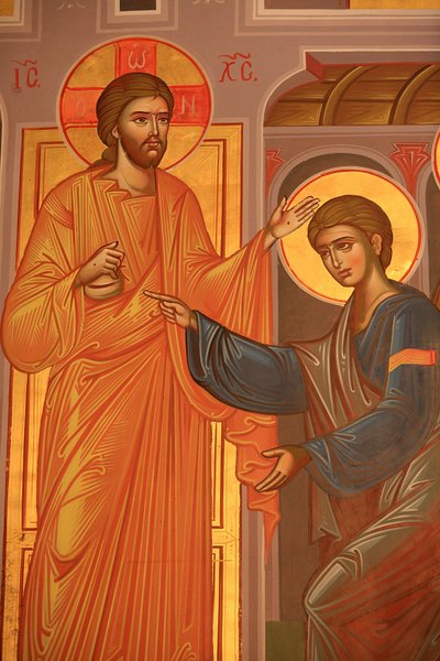 Grieks-orthodoxe icoon die Christus toont met zijn wonden, Thessaloniki, Griekenland door Unbekannt