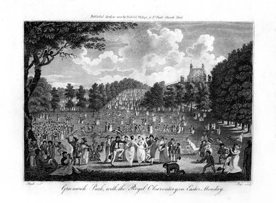 Greenwich Park, met het Koninklijk Observatorium, op Paasmaandag, Londen, 1804 door Unbekannt