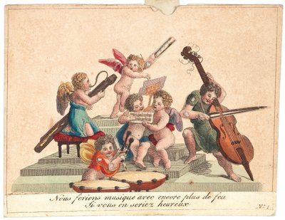 Wenskaart Een engelenorkest, na 1815 door Unbekannt