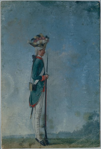 Grenadier van het Preobrazhensky Regiment, Eind 1770s door Unbekannt