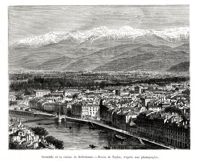 Grenoble vanaf de Belledonne-bergketen, Frankrijk, 1886 door Unbekannt