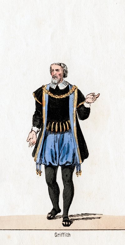 Griffith, kostuumontwerp voor Shakespeares toneelstuk, Henry VIII, 19e eeuw door Unbekannt