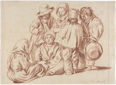 Groep van zes kinderen, 1700s door Unbekannt