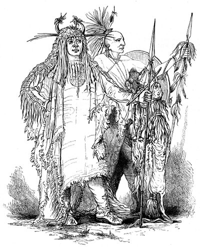 Groep grensindianen, eind 18e eeuw, ca. 1880 door Unbekannt