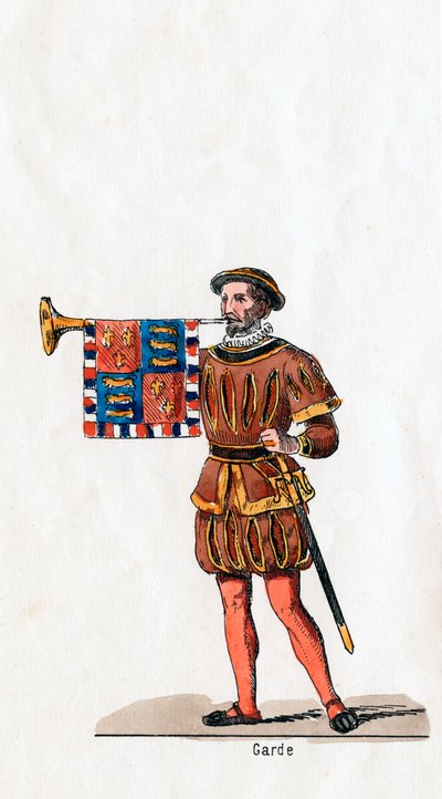 Wachter, kostuumontwerp voor Shakespeares toneelstuk, Henry VIII, 19e eeuw door Unbekannt