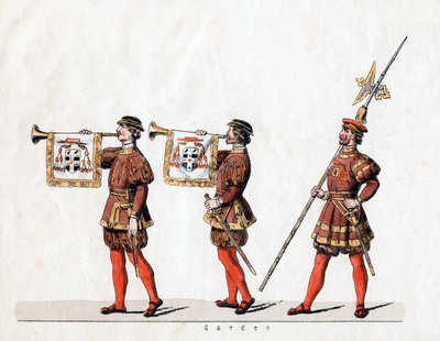 Wachters, kostuumontwerp voor Shakespeares toneelstuk, Henry VIII, 19e eeuw door Unbekannt
