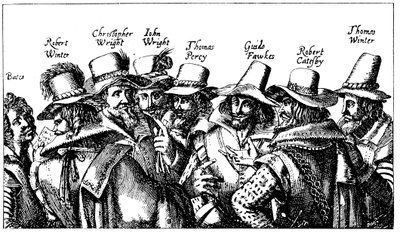 Guy Fawkes en de buskruitplotters, 1605 door Unbekannt