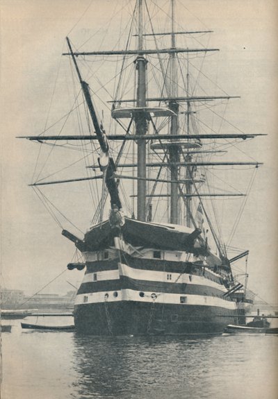 HMS Victory voordat ze naar het droogdok werd verplaatst in 1922, 1936 door Unbekannt