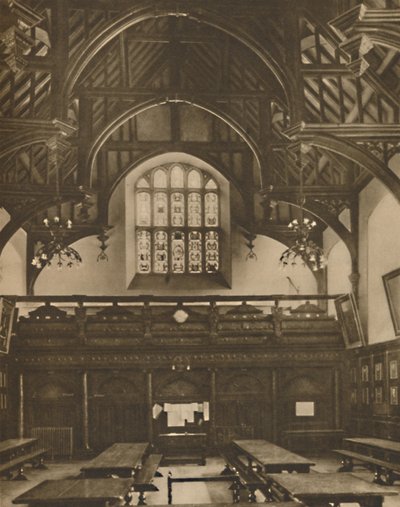 Hal van Grays Inn, waar The Comedy of Errors werd opgevoerd tijdens Shakespeares leven, ca. 1935 door Unbekannt