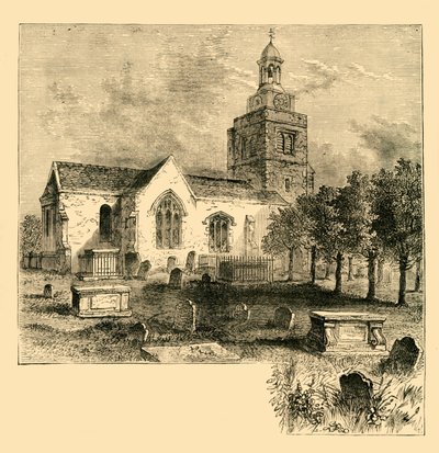 Hammersmith Parochiekerk, in 1820, ca. 1878 door Unbekannt