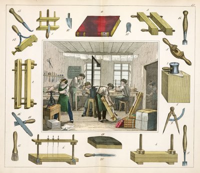 Handgereedschap De boekbinder door Unbekannt