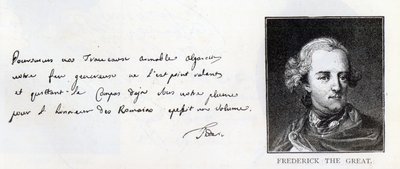 Handschrift en handtekening van Frederik de Grote, koning van Pruisen door Unbekannt