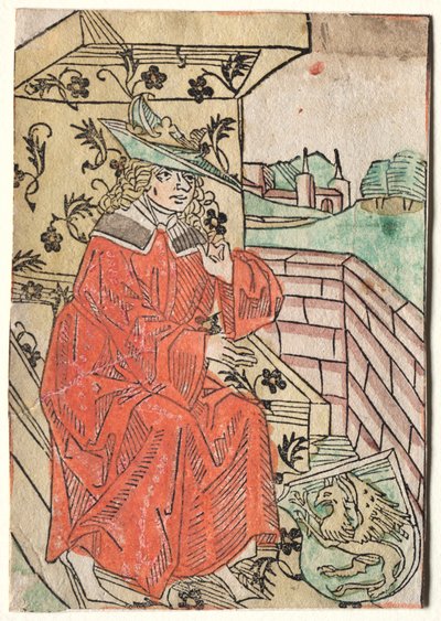 Hartlibs Alexander: Alexander Zittend op Troon, 1400s door Unbekannt