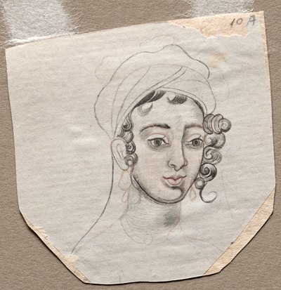 Hoofd van een jonge man, begin 1800s door Unbekannt