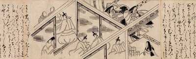 Hartwijnstok Aoi hoofdstuk uit Het Verhaal van Genji Genji monogatari, 16e eeuw door Unbekannt