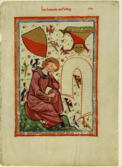 Heinrich von Veldeke uit de Codex Manesse, tussen 1305 en 1340 door Unbekannt