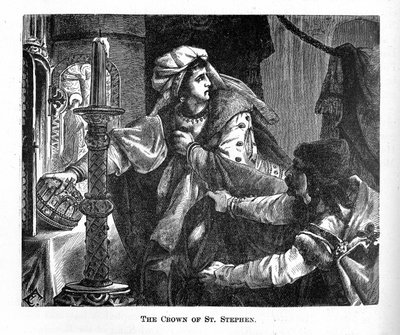 Helene Kottannerin steelt de koninklijke kroon van Sint Stefanus in 1440 uit de Pictorial History of the W door Unbekannt