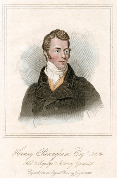 Henry Peter Brougham, 1e Baron Brougham en Vaux, Schotse advocaat en politicus, c1820 door Unbekannt