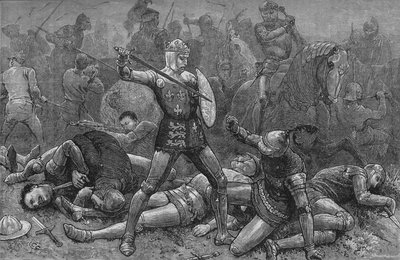 Henry en Alençon bij Agincourt, 25 oktober 1415 door Unbekannt