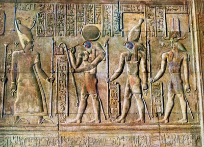 Hiërogliefenreliëf, Tempel van Kom Ombo, Egypte door Unbekannt