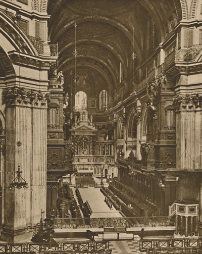 Hoogaltaar van St. Pauls gezien door het lange uitzicht van het koor, ca. 1935 door Unbekannt