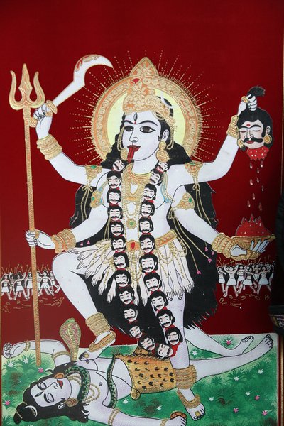 Hindoeïstische godin Kali, Kathmandu, Nepal door Unbekannt