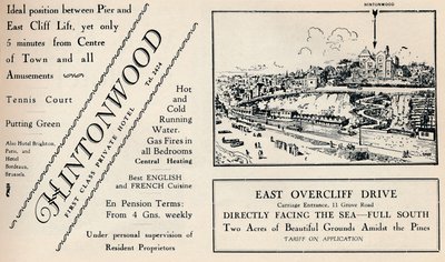 Hintonwood - Eerste Klasse Privé Hotel, 1929 door Unbekannt