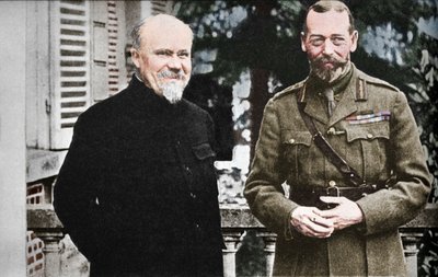 Zijne Majesteit met president Poincare bij het Britse hoofdkwartier in Frankrijk, ca. 1916, 1935 door Unbekannt