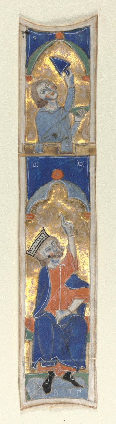 Geïllustreerde Initiaal I Uitgesneden uit een Bijbel, 1200s door Unbekannt