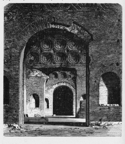 Geschiedenis van het Oude Rome. Aula Palatina is een Romeins paleis basiliek gebouwd door keizer Constantijn (AD 306-337) aan het begin van de 4e eeuw. door Unbekannt